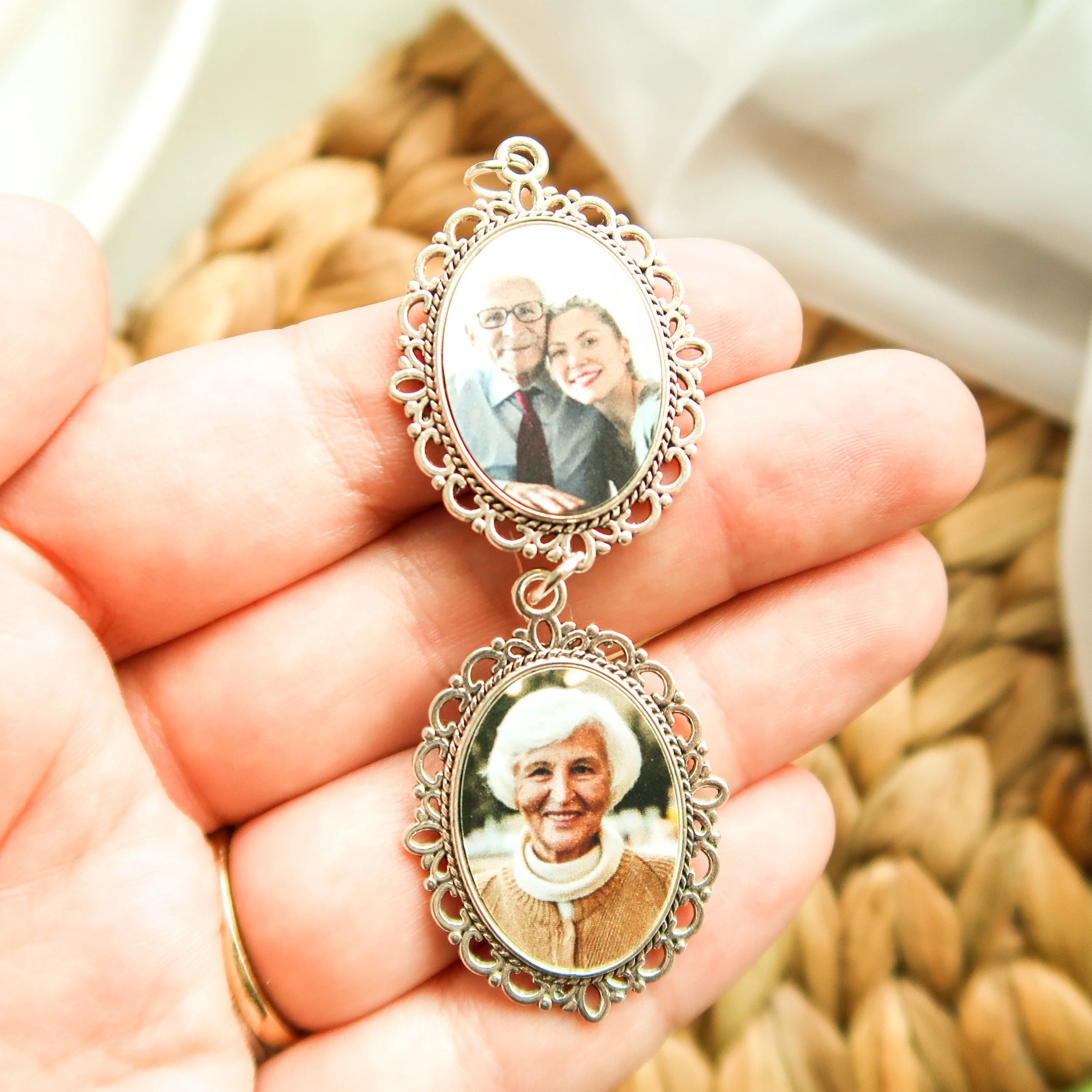 Personalized Photo Charm for Bridal Memorial Bouquet Charm Pendant - Image 6