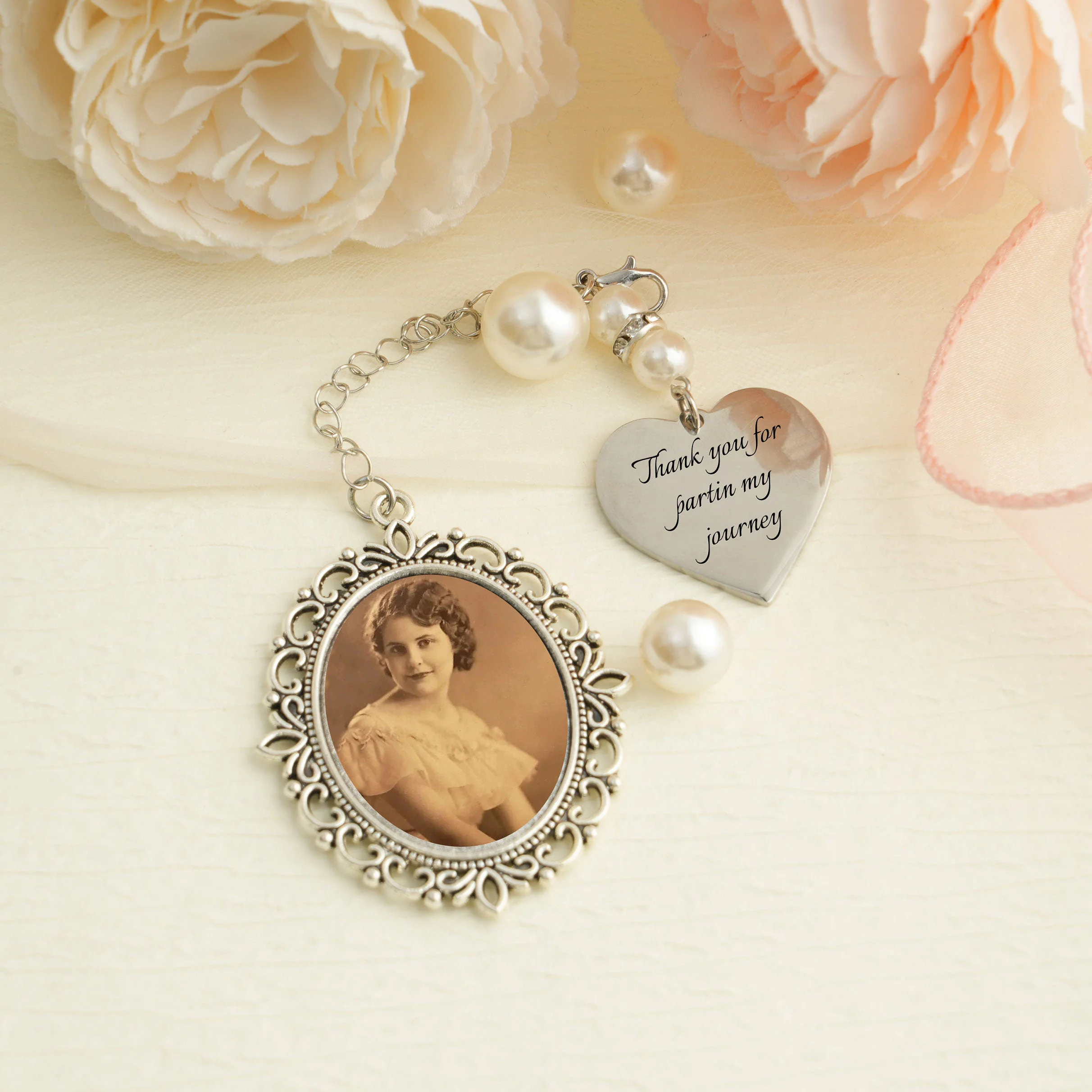 Personalized Photo Charm for Bridal Memorial Bouquet Charm Pendant - Image 8
