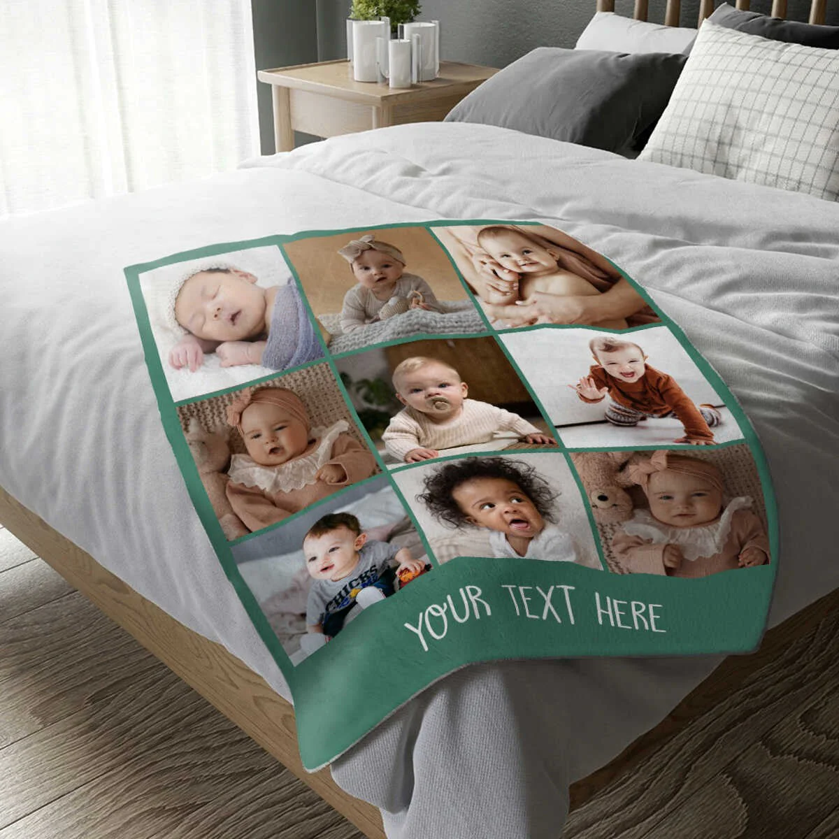 Personalized Photo Collage Blanket , Baby Blanket, Family Blanket - Image 5