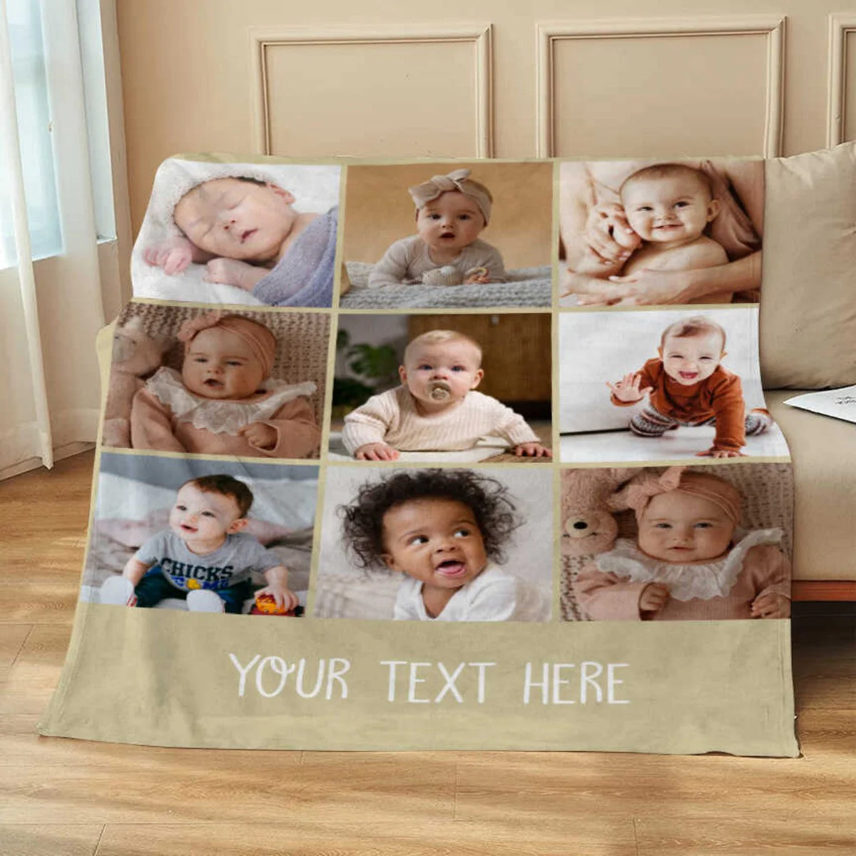Personalized Photo Collage Blanket , Baby Blanket, Family Blanket - Image 6