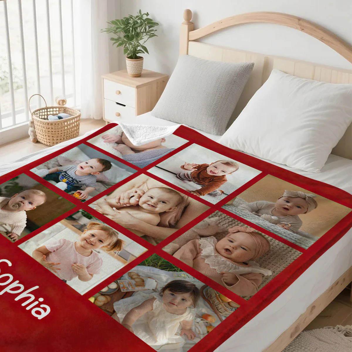 Personalized Photo Collage Blanket , Baby Blanket, Family Blanket - Image 8