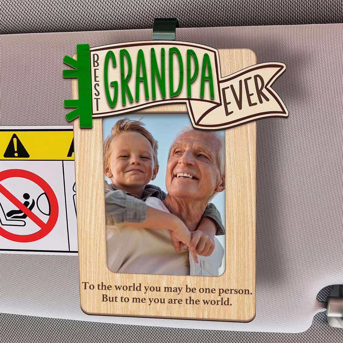Personalized Photo Dad Car Visor Clip Father's Day Gift ,Dad Photo Frame - Image 2
