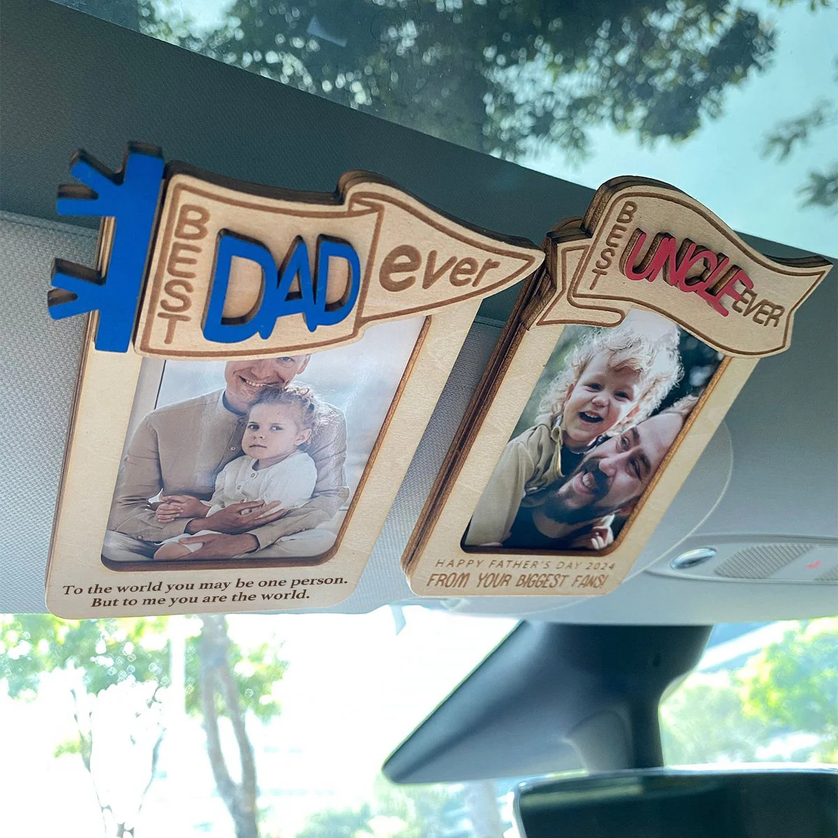 Personalized Photo Dad Car Visor Clip Father's Day Gift ,Dad Photo Frame - Image 3