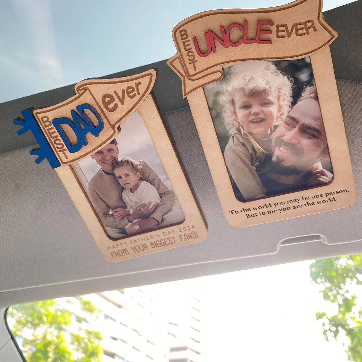 Personalized Photo Dad Car Visor Clip Father's Day Gift ,Dad Photo Frame - Image 4