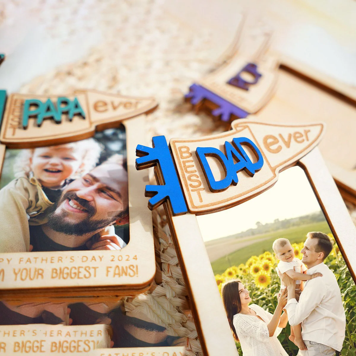 Personalized Photo Dad Car Visor Clip Father's Day Gift ,Dad Photo Frame - Image 5