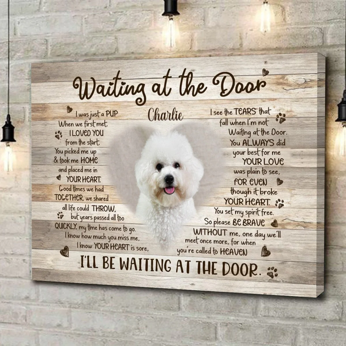 Personalized Photo Dog Memorial Gifts, Waiting At The Door Dog Memorial Canvas - Image 2