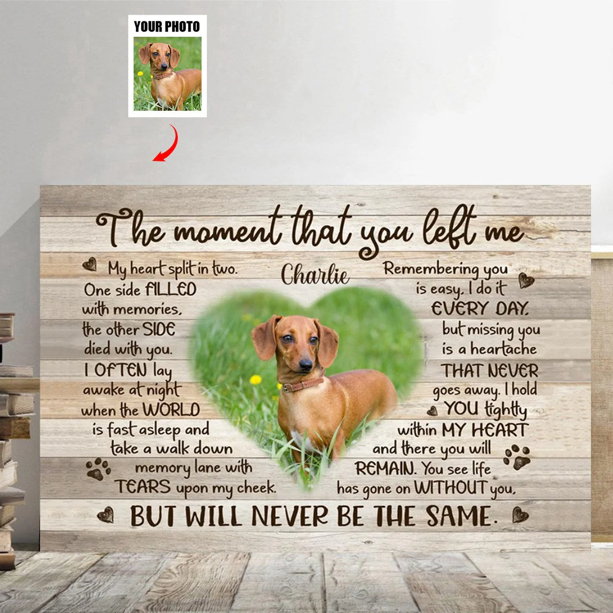 Personalized Photo Dog Memorial Gifts, Waiting At The Door Dog Memorial Canvas - Image 4