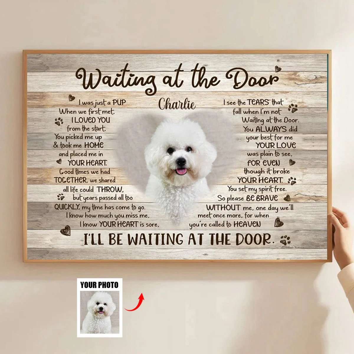 Personalized Photo Dog Memorial Gifts, Waiting At The Door Dog Memorial Canvas - Image 5