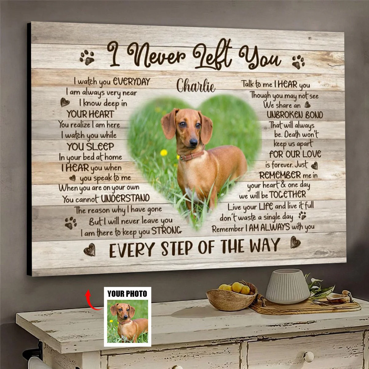 Personalized Photo Dog Memorial Gifts, Waiting At The Door Dog Memorial Canvas - Image 6