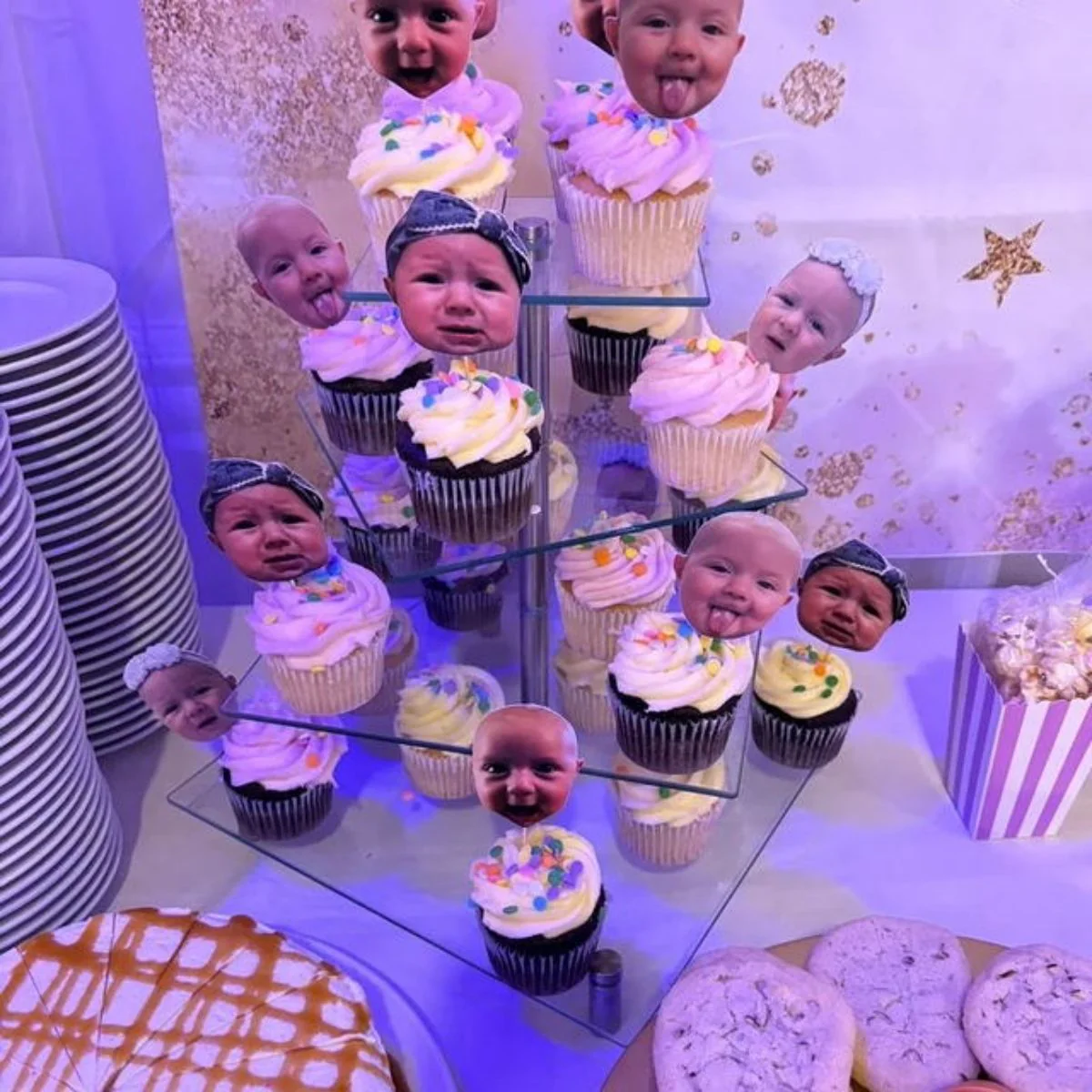 Personalized Photo Face Cutout Faces Cupcake Toppers Party Decorations - Image 7