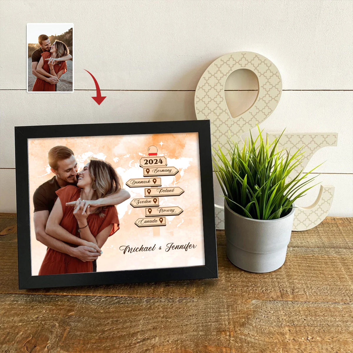 Personalized Photo Frame I Need You Travel Adventure Together For Couple - Image 2