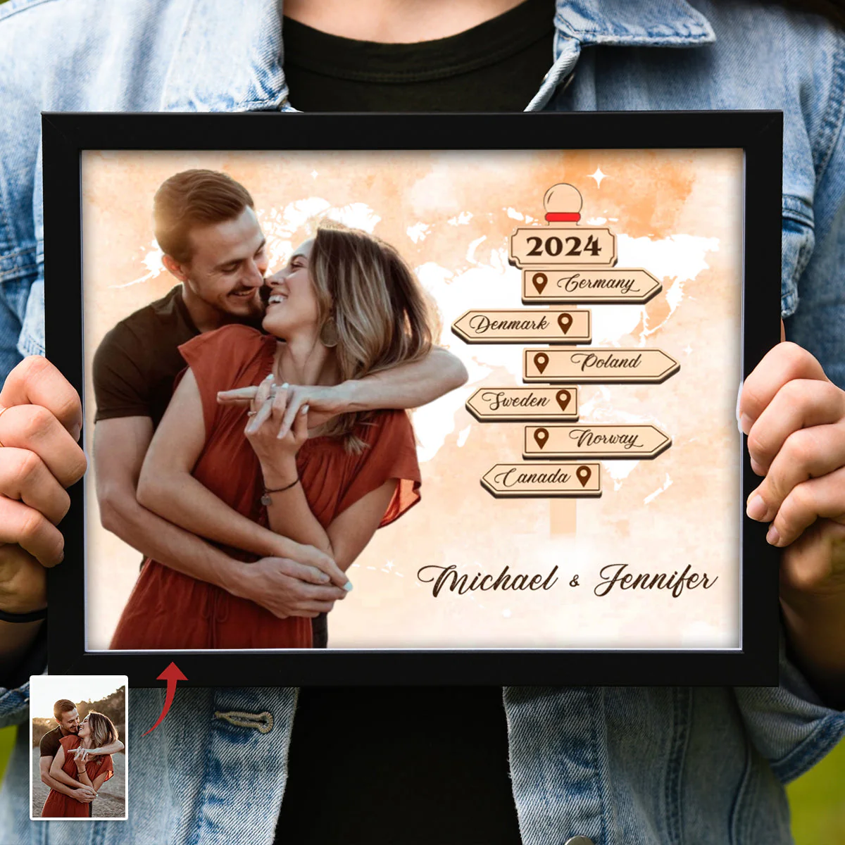 Personalized Photo Frame I Need You Travel Adventure Together For Couple - Image 3