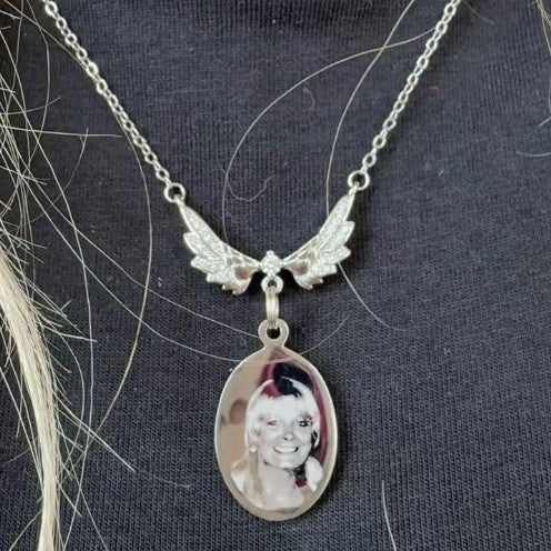 Personalized Photo Guardian Angel Necklace - Image 3
