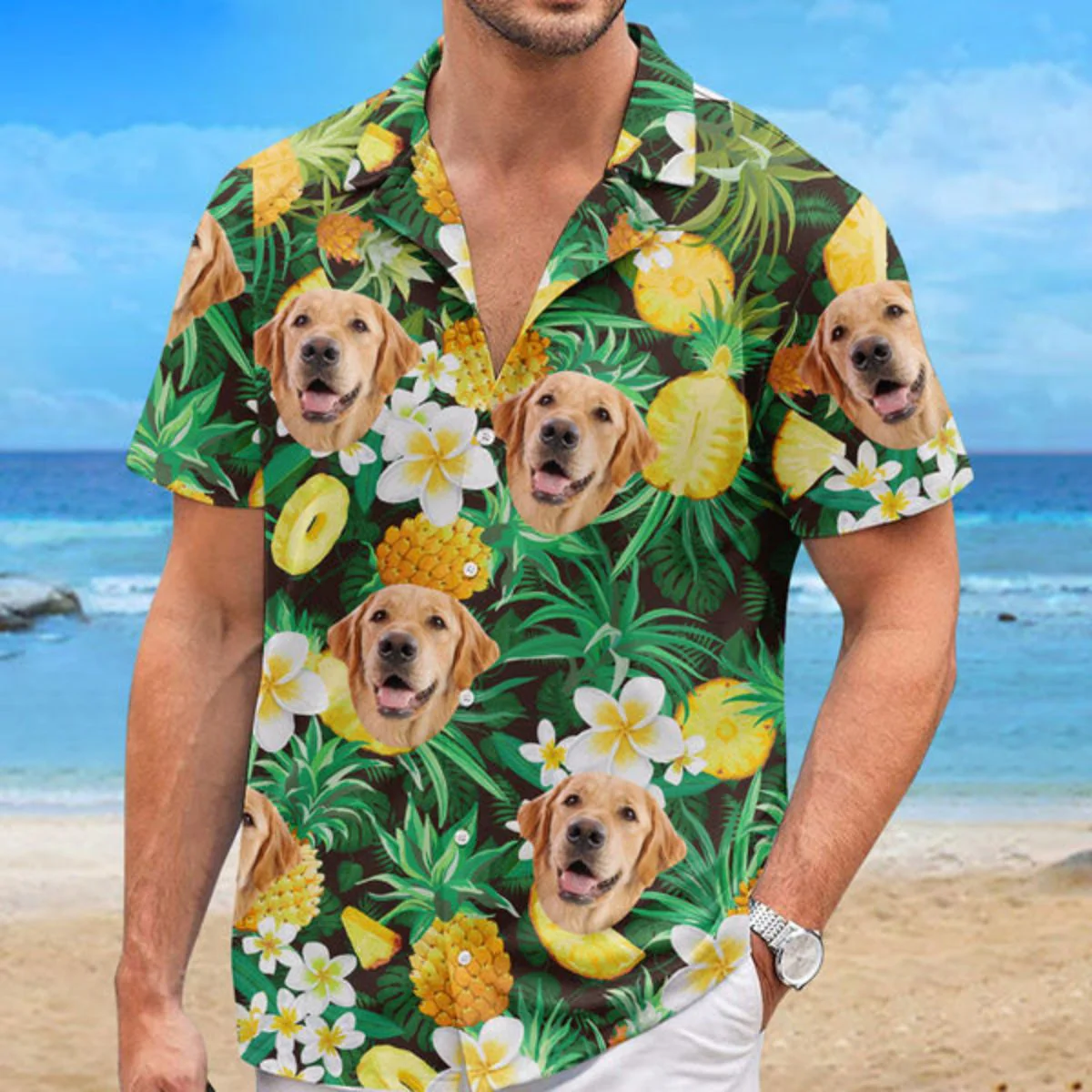 Personalized Photo Hawaiian Beach Shirt - Image 2