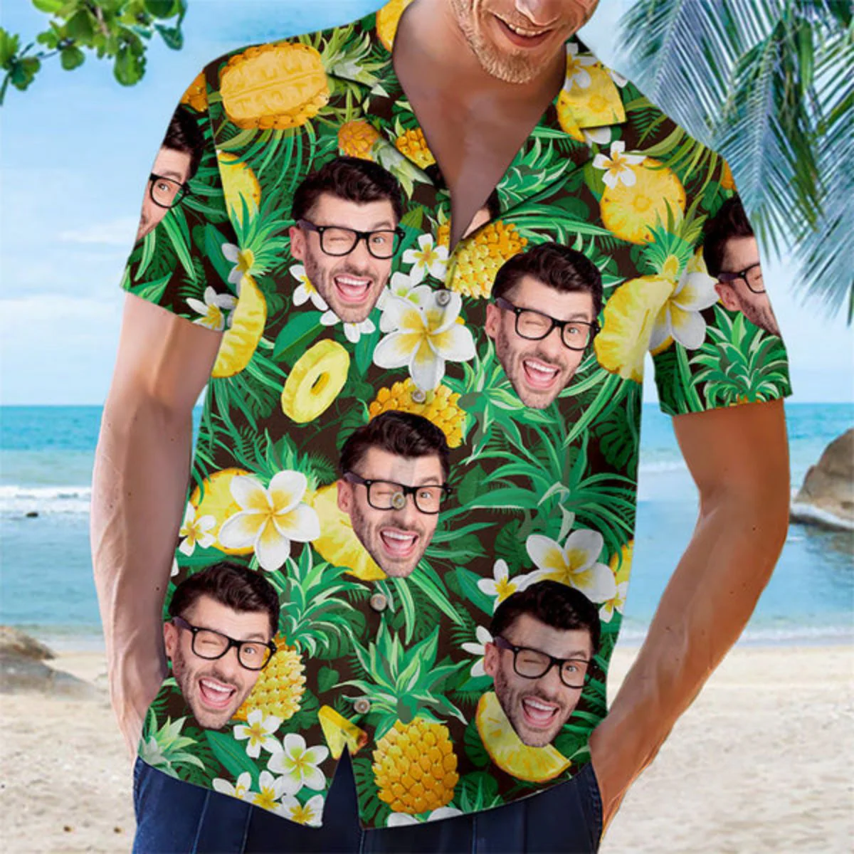 Personalized Photo Hawaiian Beach Shirt - Image 3