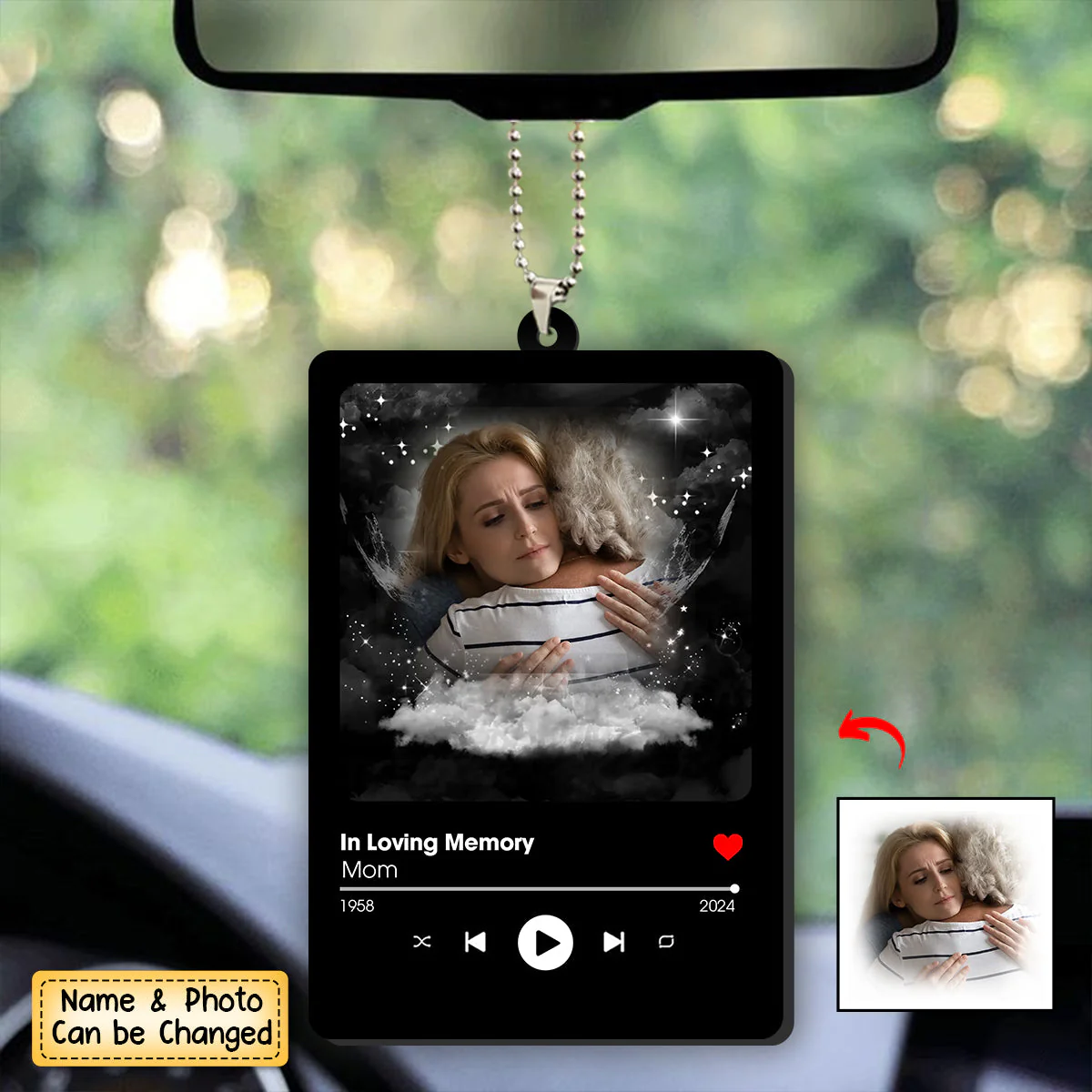 Personalized Photo In Loving Memory Memorial Song Ornament - Image 4