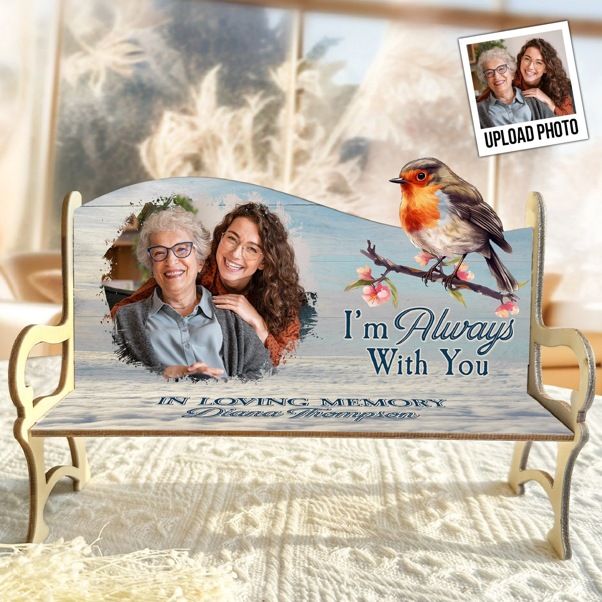 Personalized Photo Memorial Bench  Gift - I'm Always With You - Image 3