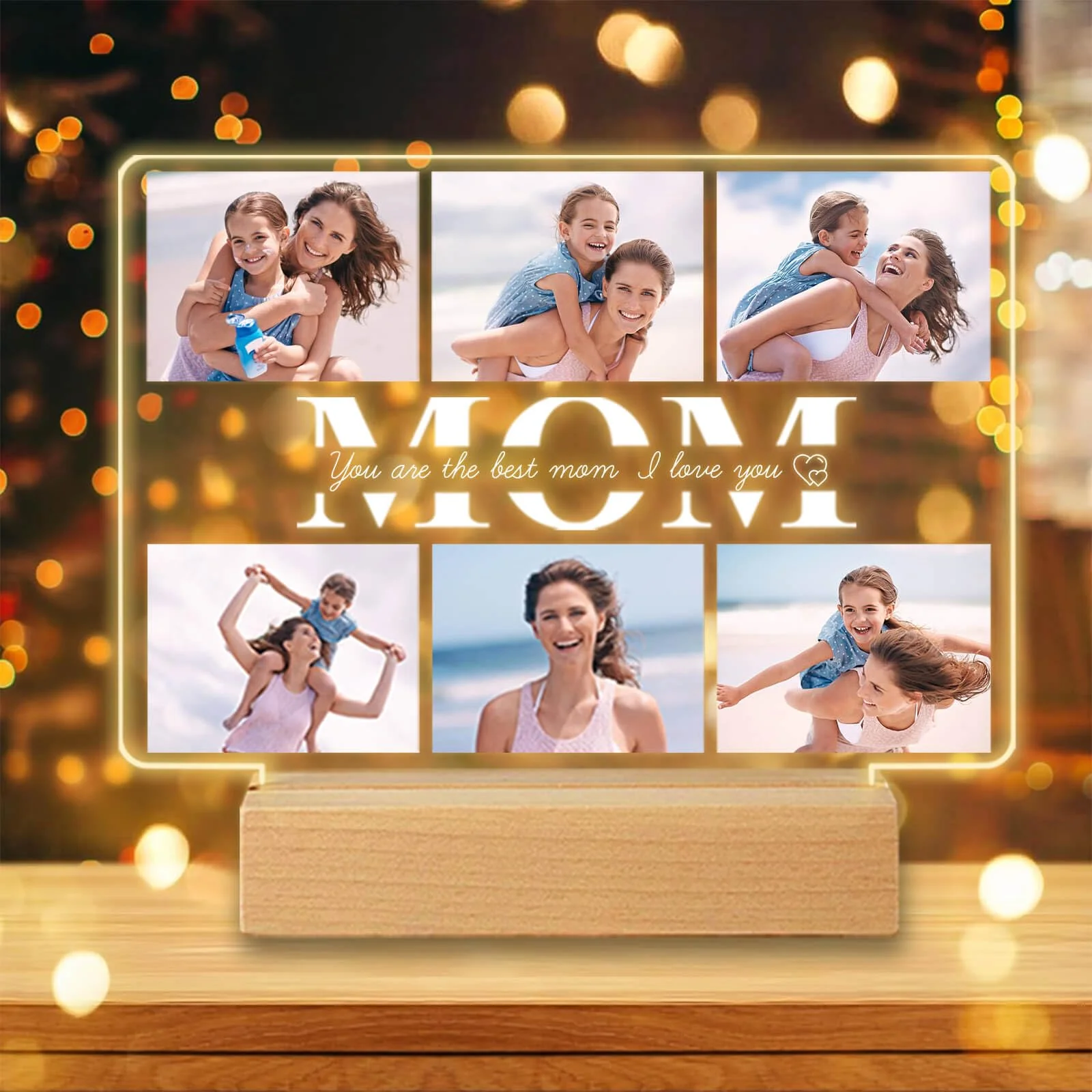 Personalized Photo LED Acrylic Plaque Night Light Gift for Mom - Image 4