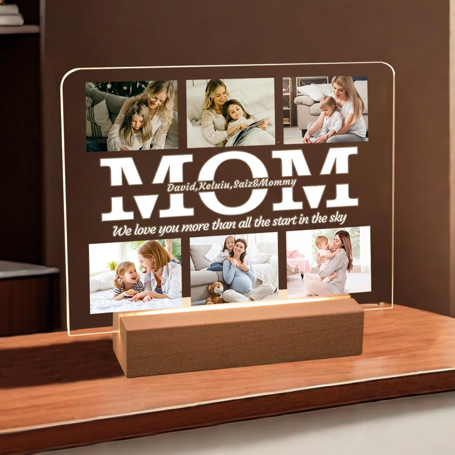 Personalized Photo LED Acrylic Plaque Night Light Gift for Mom - Image 6