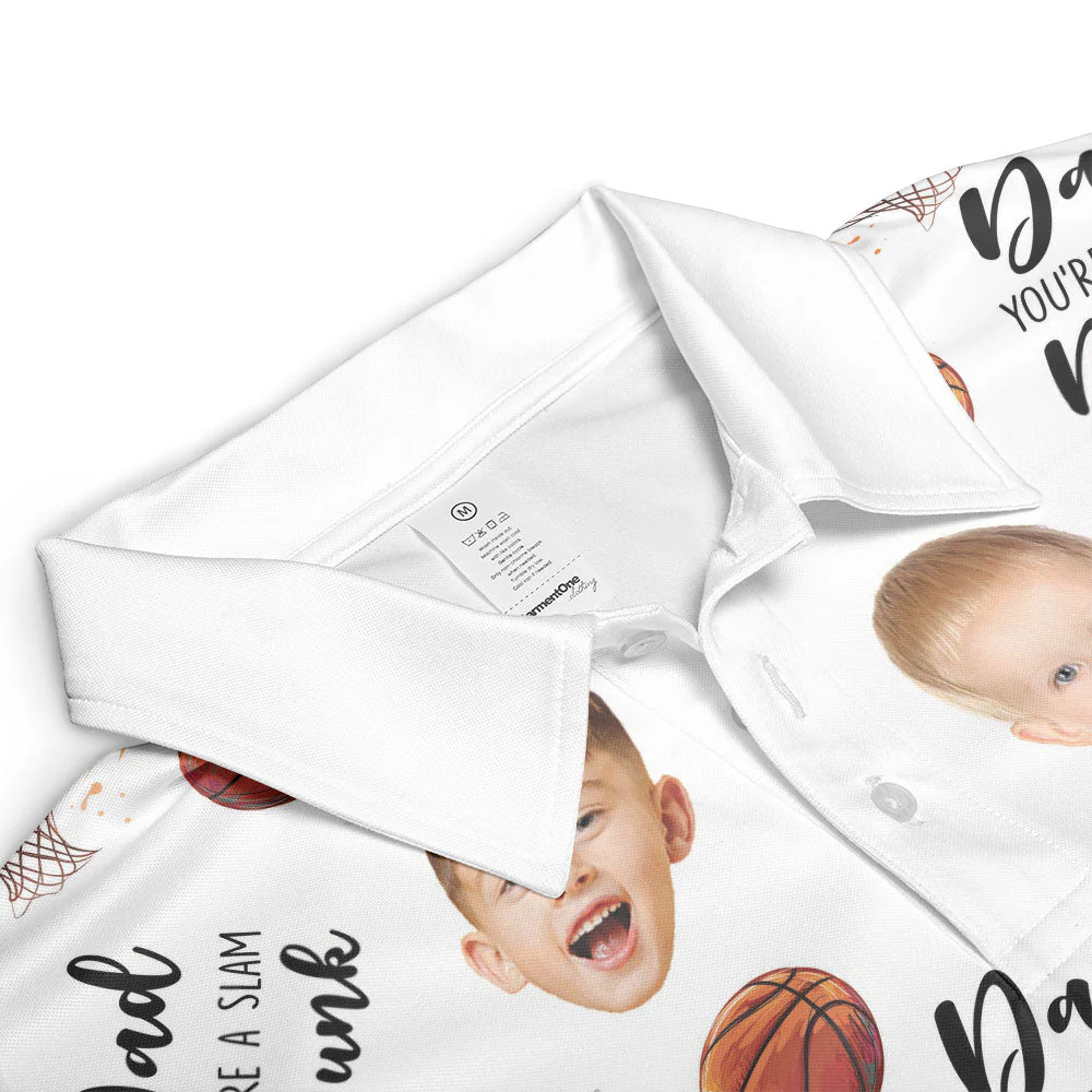 Personalized Photo Polo Shirt - Dad, You're A Slam Dunk - Image 6