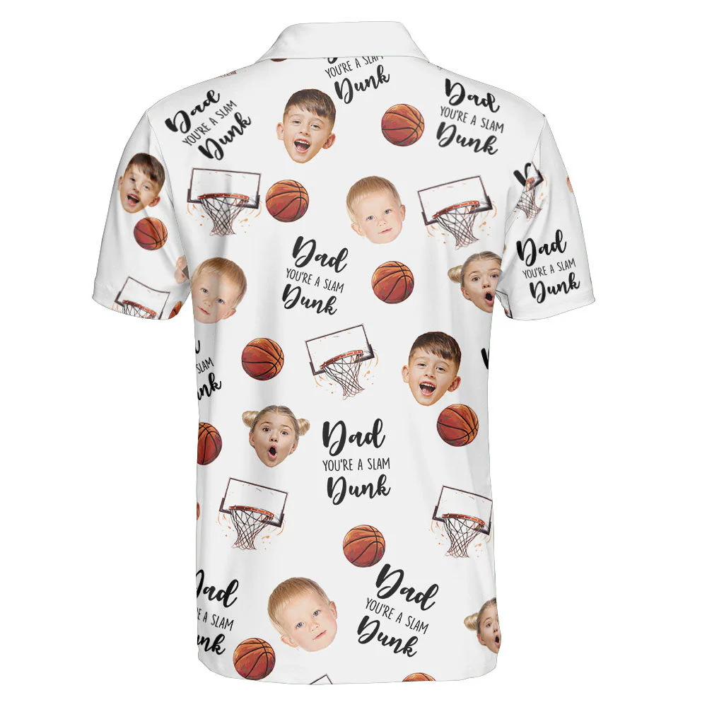 Personalized Photo Polo Shirt - Dad, You're A Slam Dunk - Image 7