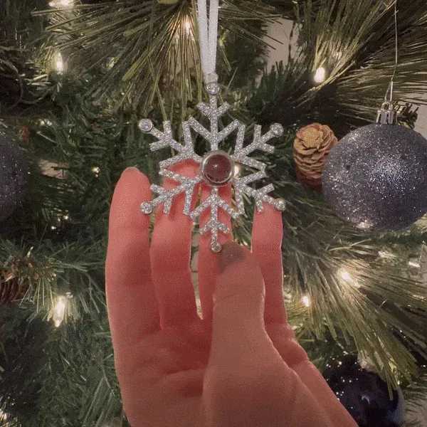 Personalized Photo Projection Snowflake Christmas Gifts Ornament - Image 3
