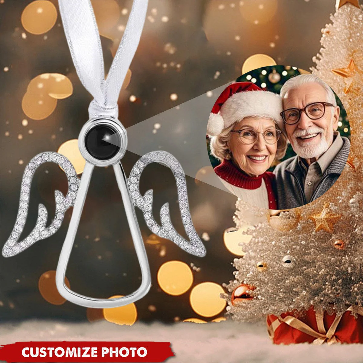 Personalized Photo Projection Snowflake Christmas Gifts Ornament - Image 5