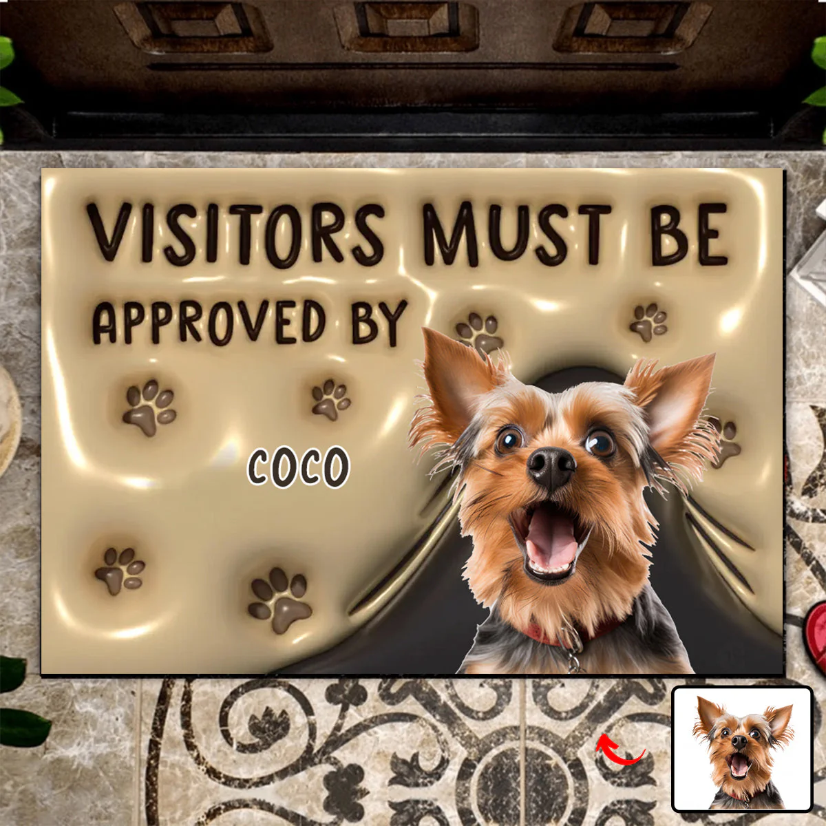 Personalized Photo Visitors Must Be Approved By This Dog/Cat Door Mat - Image 2