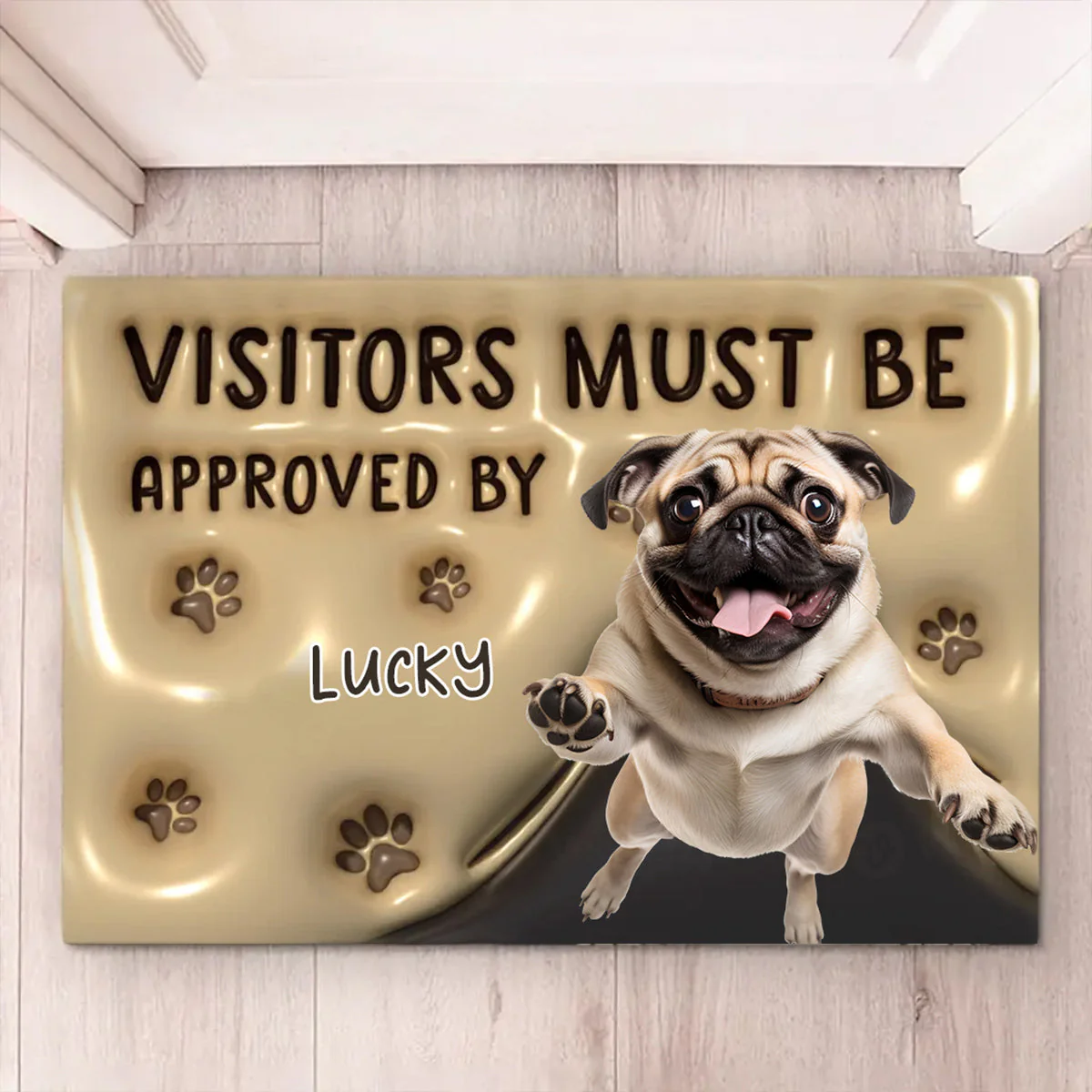 Personalized Photo Visitors Must Be Approved By This Dog/Cat Door Mat - Image 3
