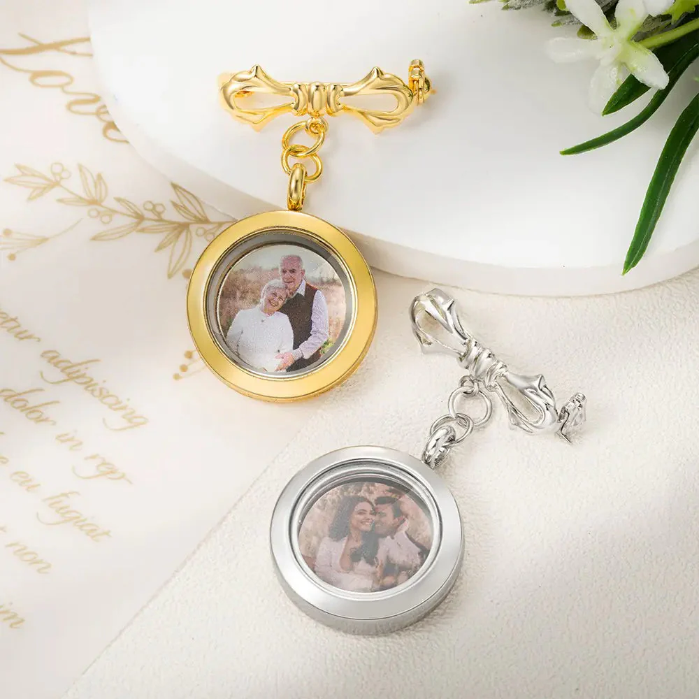 Personalized Photo Wedding Lapel Pin, Bridal Bouquet Charm Pendant - Image 12