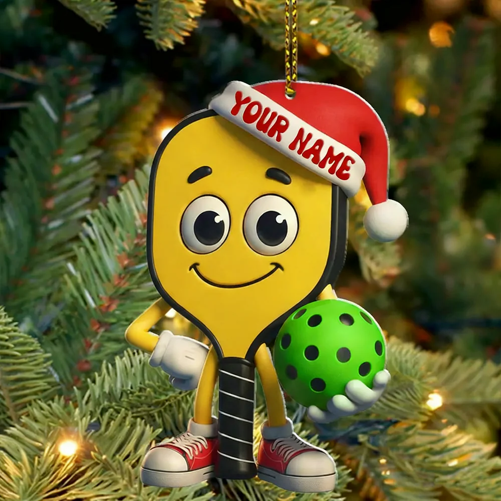 Personalized Pickleball Christmas Acrylic Ornament - Image 2
