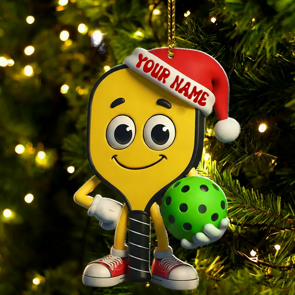Personalized Pickleball Christmas Acrylic Ornament - Image 3