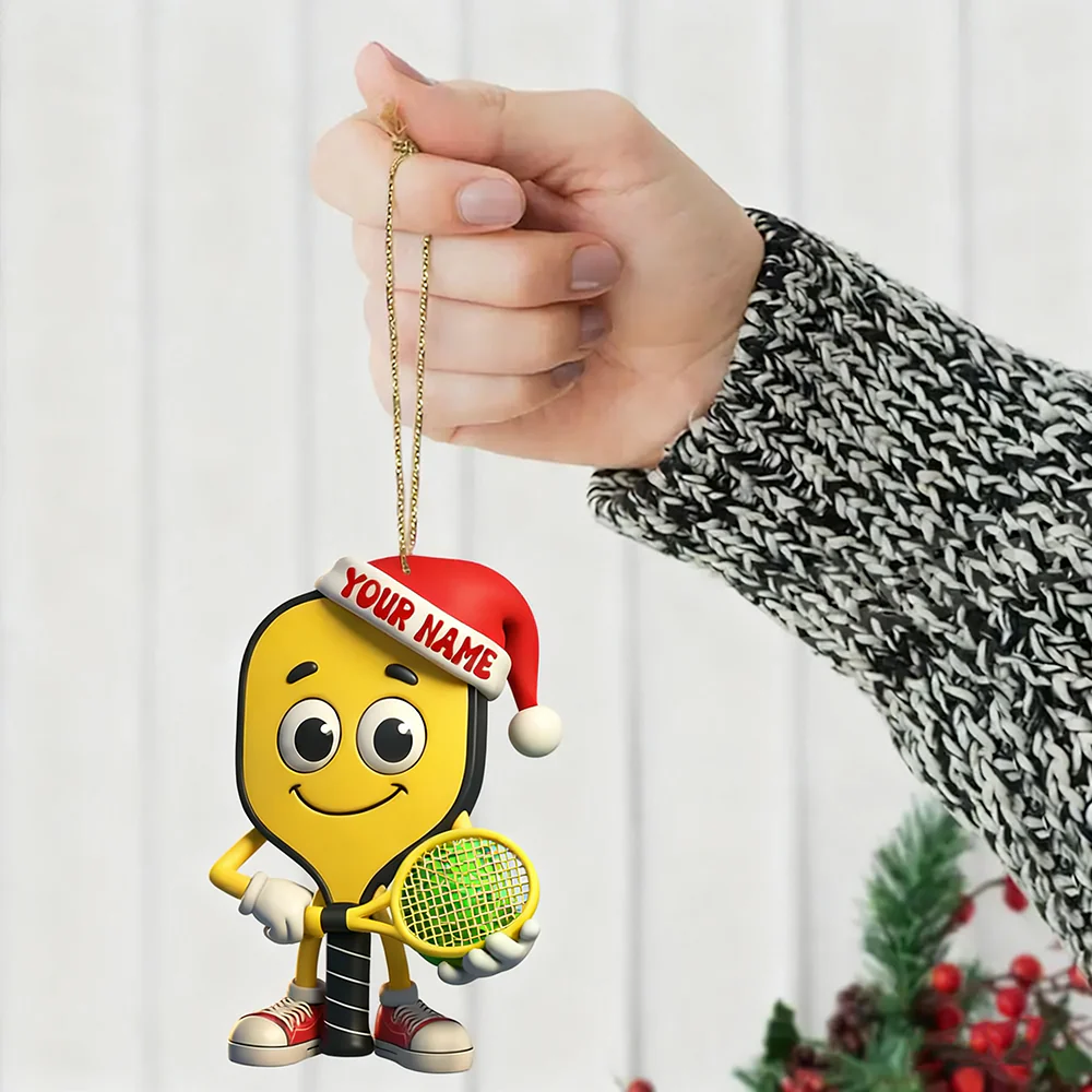 Personalized Pickleball Christmas Acrylic Ornament - Image 4