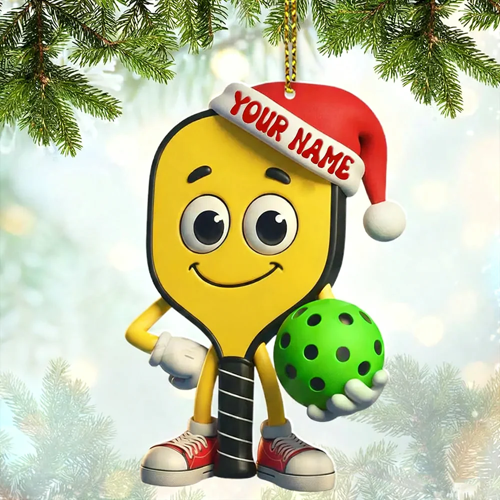 Personalized Pickleball Christmas Acrylic Ornament - Image 5