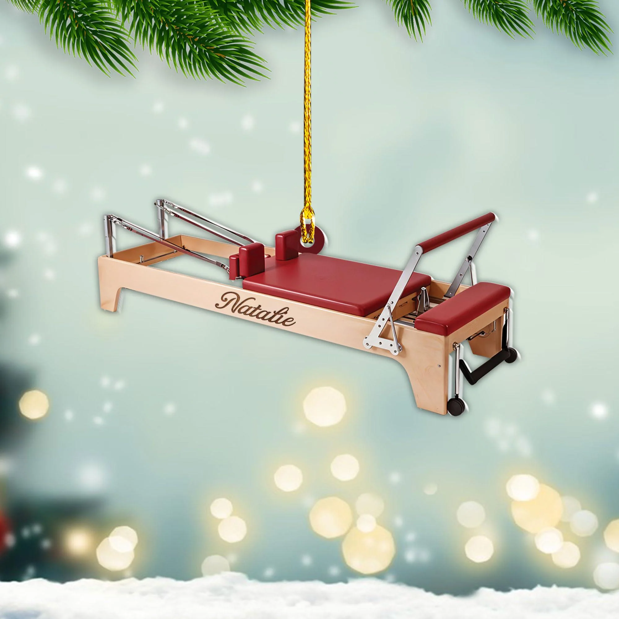 Personalized Pilates Equipment Xmas Ornament, Pilates Art, Colleague Gifts, Pilates Equipment Ornament - Image 3