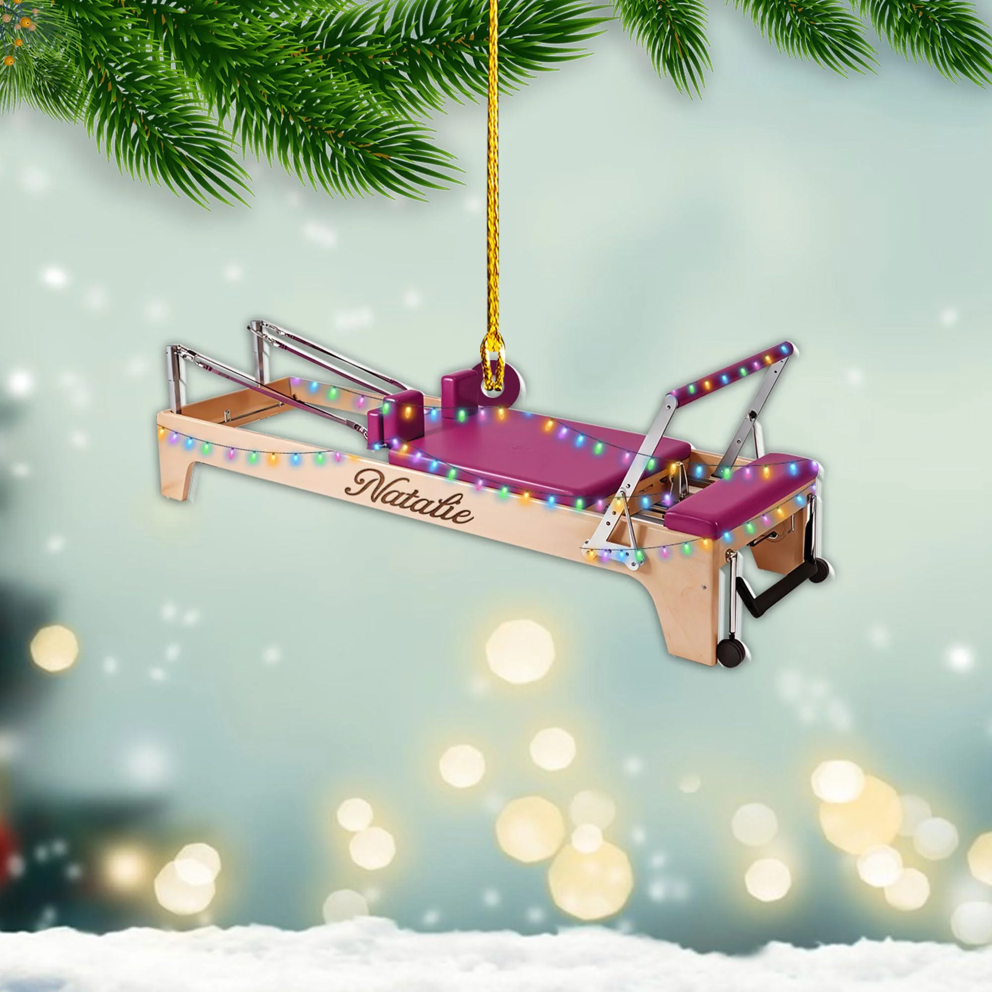 Personalized Pilates Equipment Xmas Ornament, Pilates Art, Colleague Gifts, Pilates Equipment Ornament - Image 4