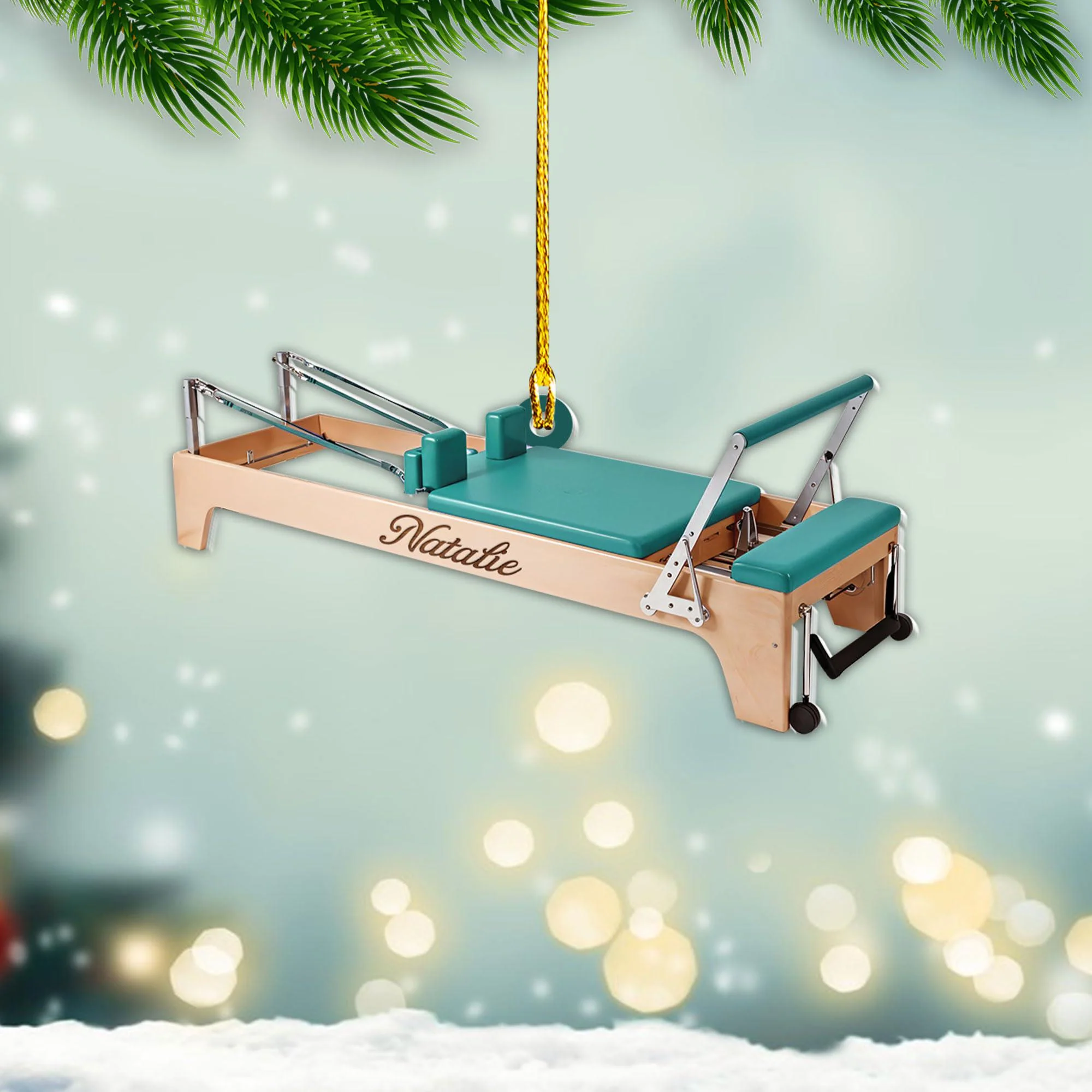 Personalized Pilates Equipment Xmas Ornament, Pilates Art, Colleague Gifts, Pilates Equipment Ornament - Image 5