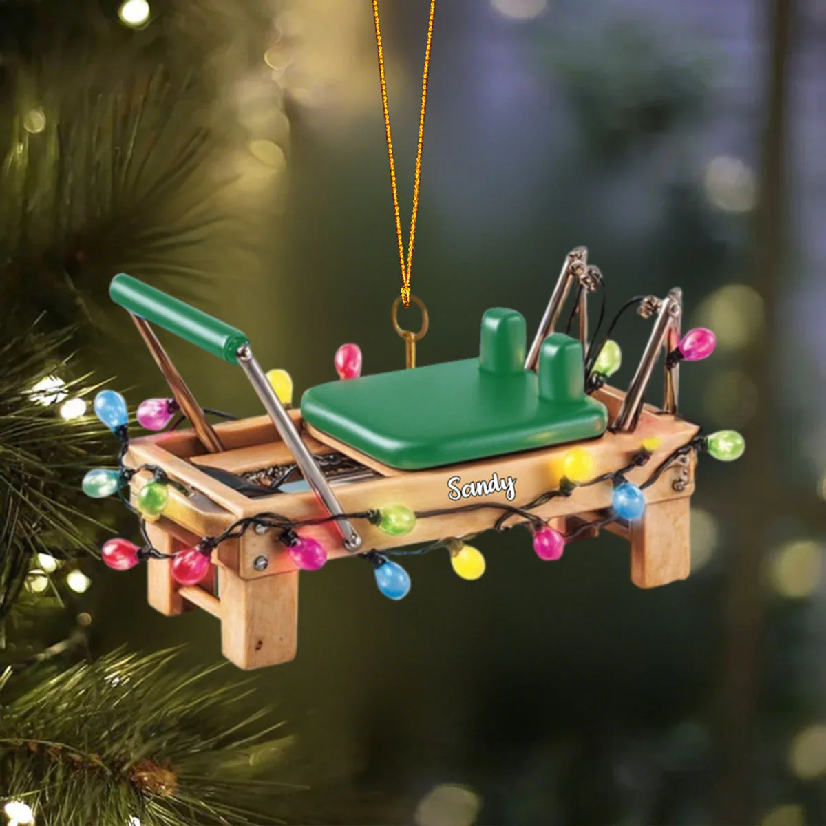 Personalized Pilates Reformer Ornament, Custom Name Christmas Gift - Image 2