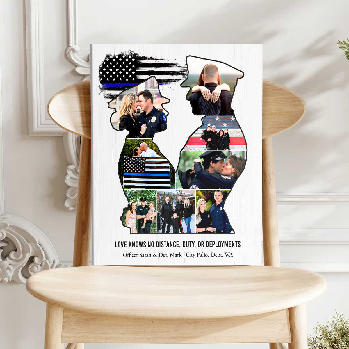 Personalized Police Couple Canvas Police Husband & Wife Gift, Police Couple Anniversary Gift - Image 2
