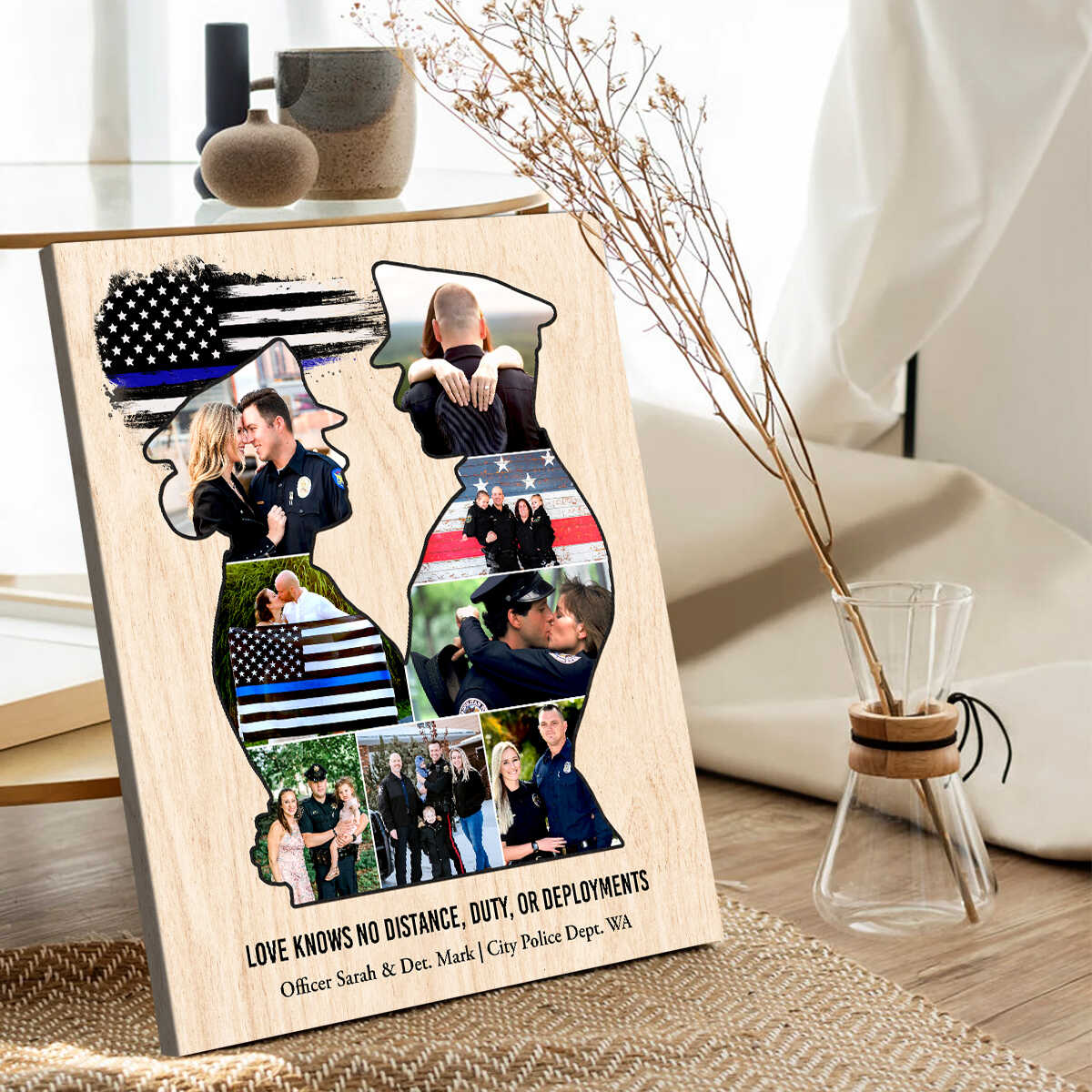 Personalized Police Couple Canvas Police Husband & Wife Gift, Police Couple Anniversary Gift - Image 3