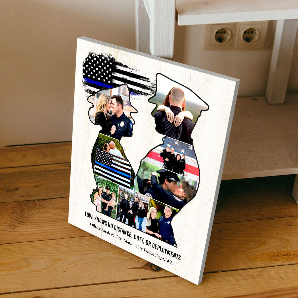 Personalized Police Couple Canvas Police Husband & Wife Gift, Police Couple Anniversary Gift - Image 5