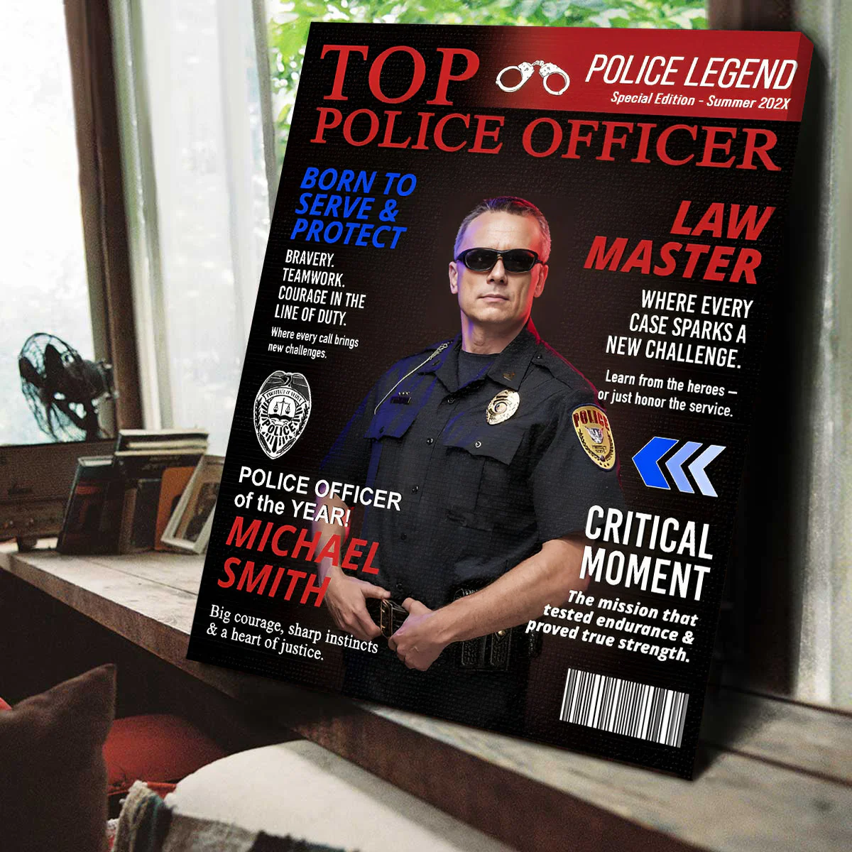 Personalized Police Officer Magazine Cover, Police Appreciation Gift, Unique Cop Gift Idea, Police Officer Gifts, Custom Police Retirement or Promotion Gift - Image 3