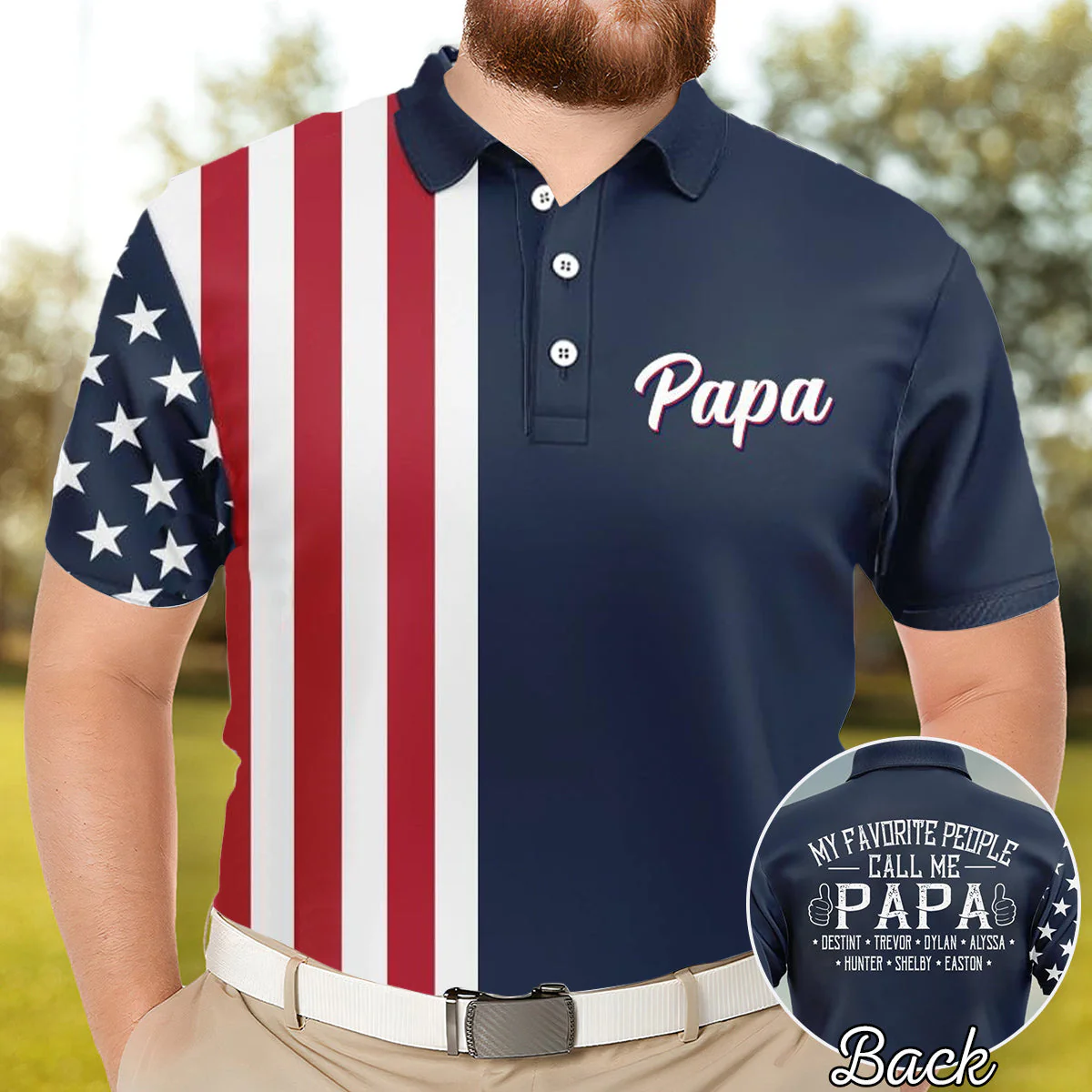 Personalized Polo Shirt - My Favorite People Call Me Papa - Image 2