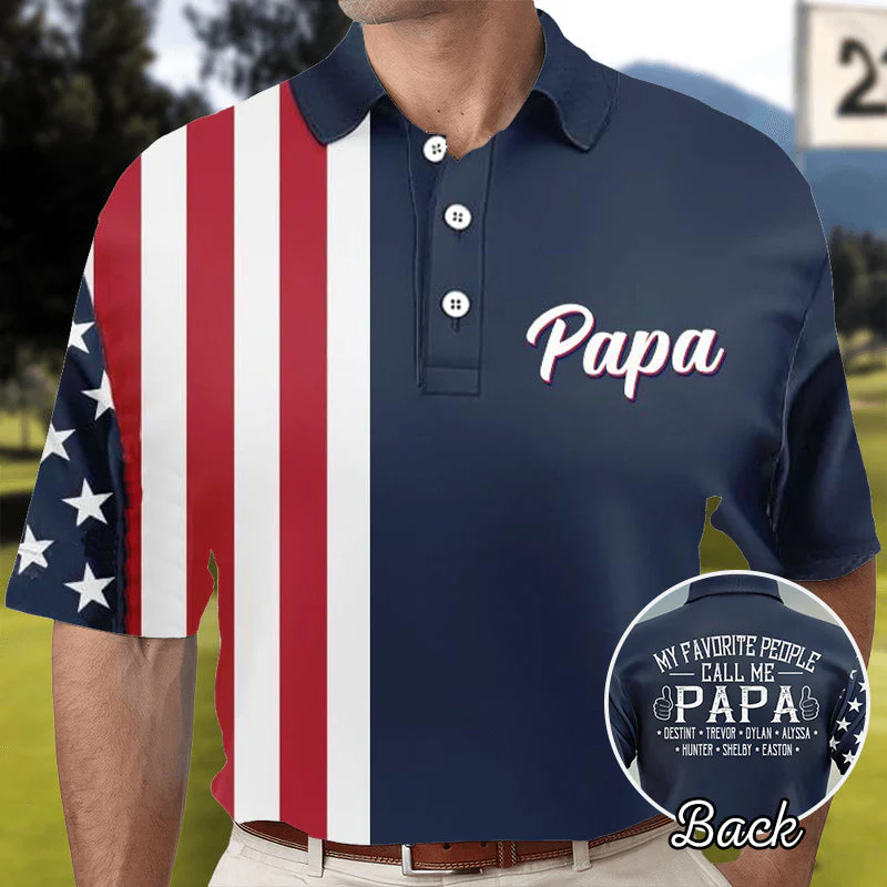 Personalized Polo Shirt - My Favorite People Call Me Papa - Image 3