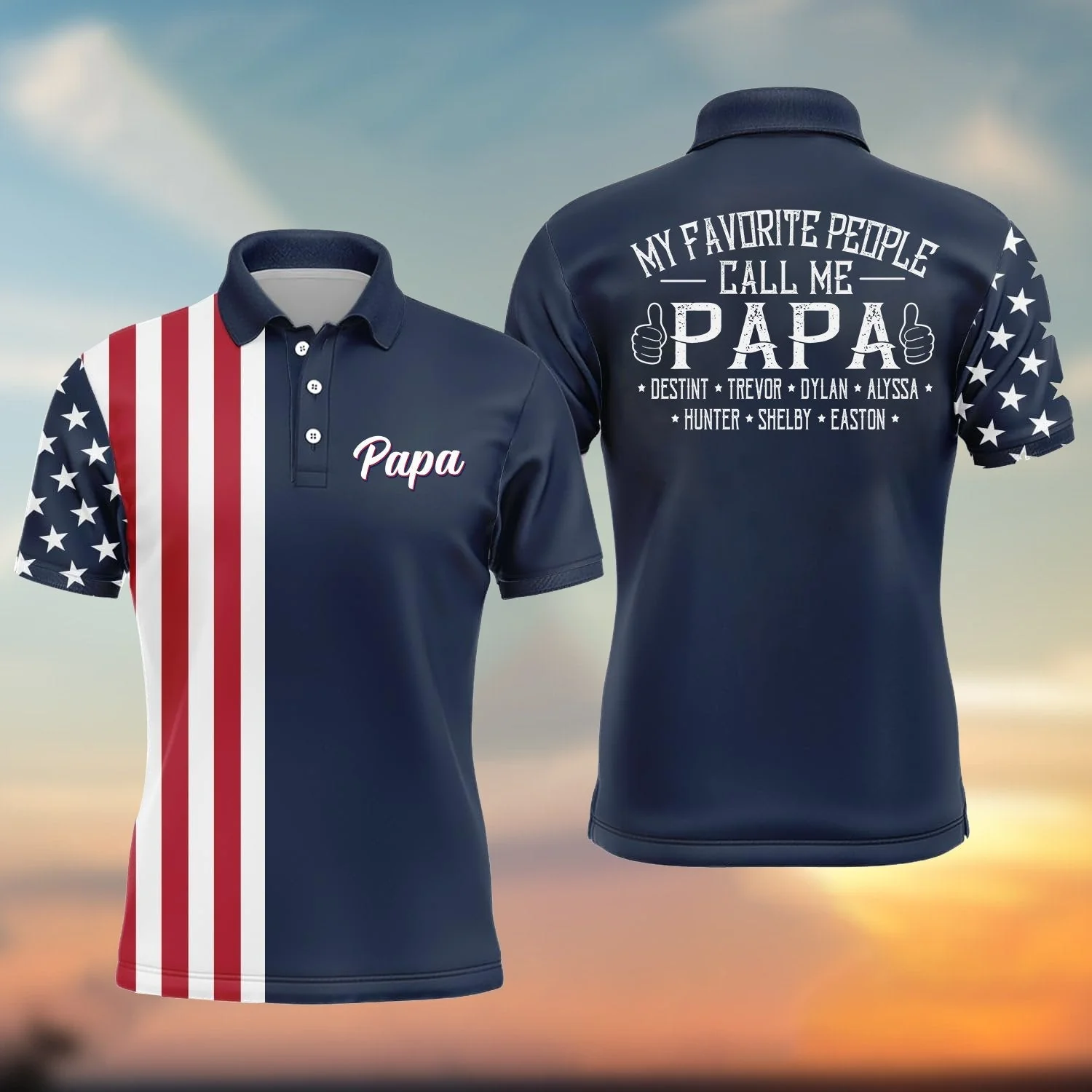 Personalized Polo Shirt - My Favorite People Call Me Papa - Image 4