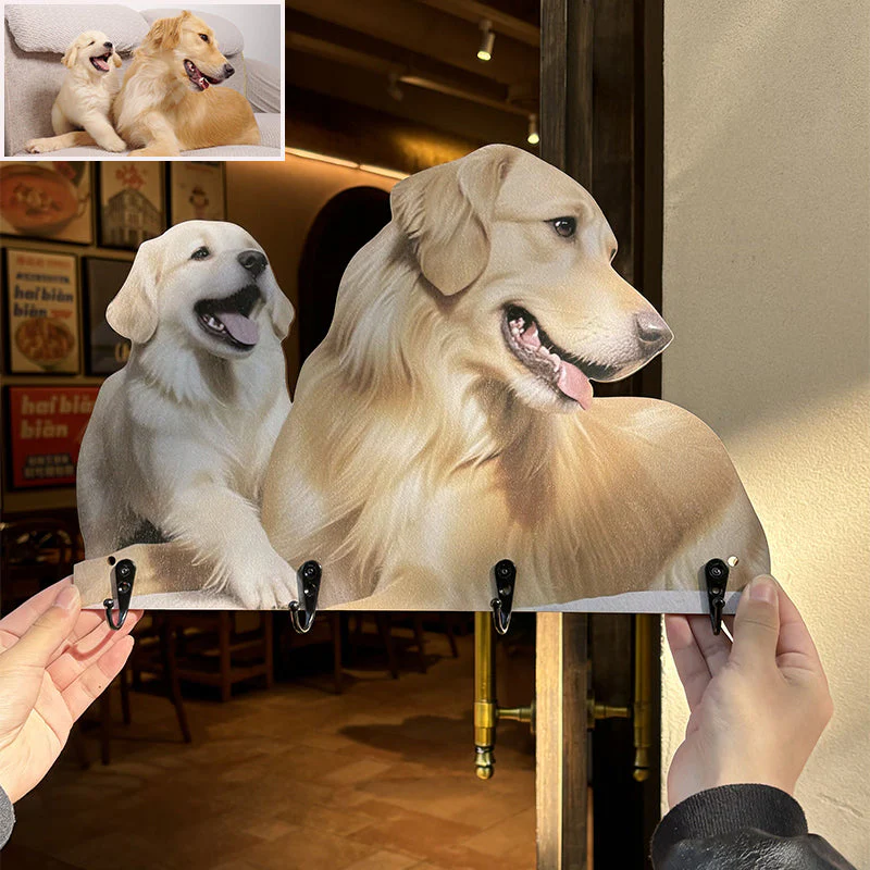 Personalized Portrait Family Key Hook Holder Gift For Pet Lover - Image 2