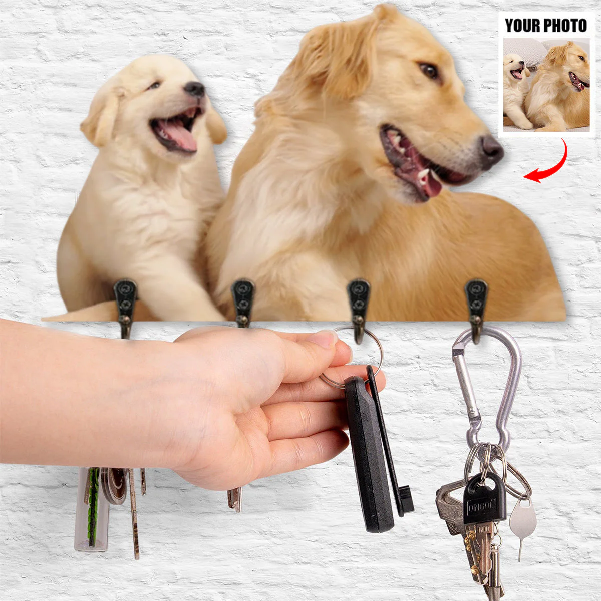 Personalized Portrait Family Key Hook Holder Gift For Pet Lover - Image 3