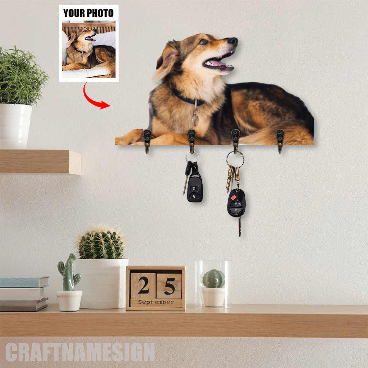 Personalized Portrait Family Key Hook Holder Gift For Pet Lover - Image 4