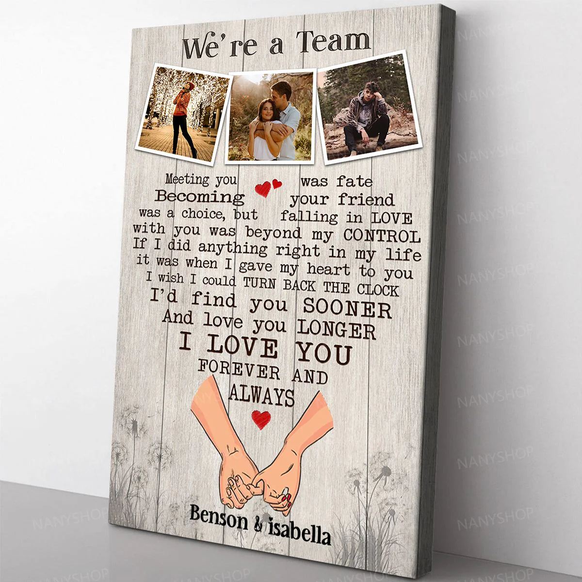 Personalized Poster/Canvas-We're A Team- Valentine, Loving Personalized Gift For Couple - Image 5