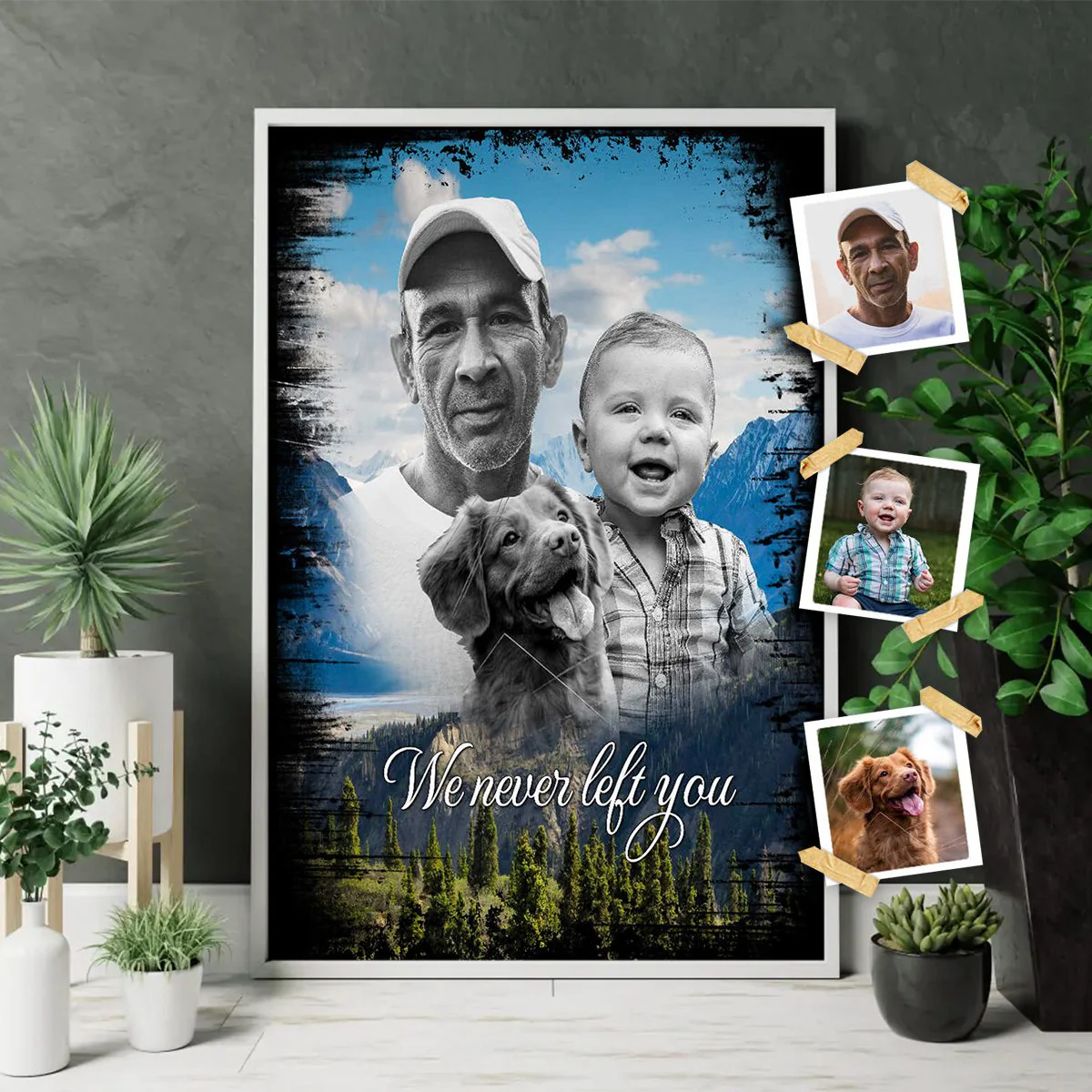 Personalized Poster - Merge Multiple Photos, Family Portrait, Add Person Deceased Loved One To Photo - Image 3
